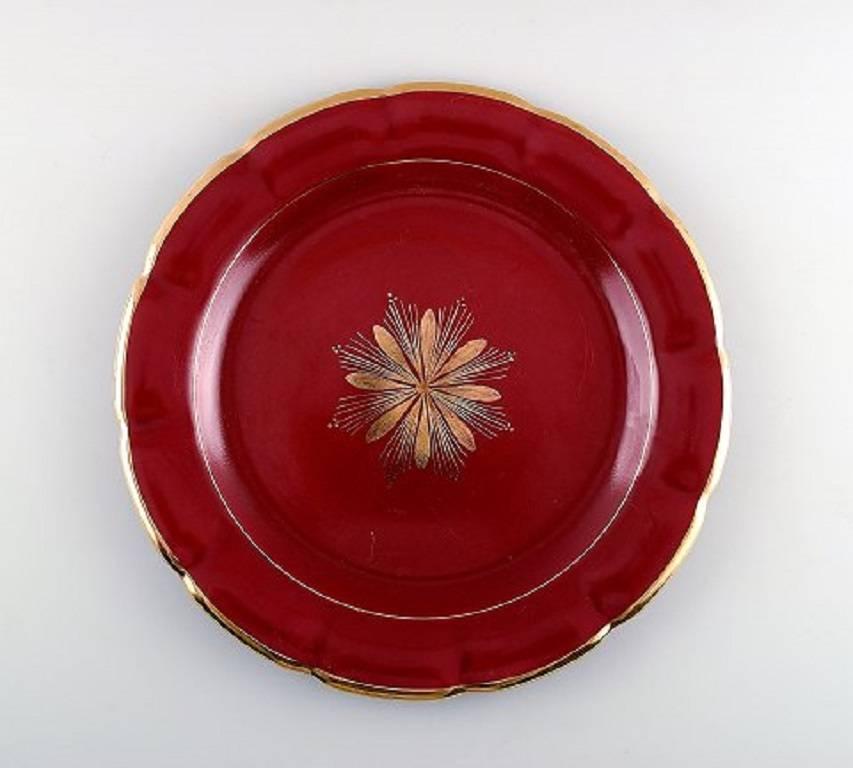 Swedish Collection of 'Red Rubin' Pottery with Red Glaze with Gold, Upsala-Ekeby, Gefle