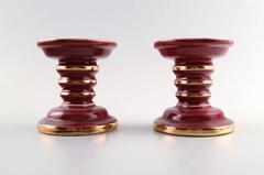 Collection 'Red Rubin' Pottery with Red Glaze with Gold, Upsala-Ekeby, Gefle