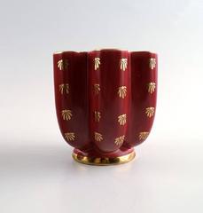 Collection of 'Red Rubin' Pottery with Red Glaze with Gold, Upsala-Ekeby, Gefle
