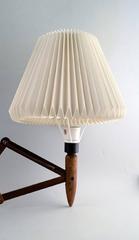 Erik Hansen, Tage Klint, an Oak Sax Wall Lamp with Pleated Le Klint Shade