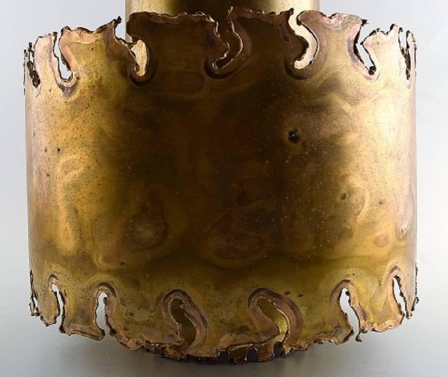 Scandinavian Modern Svend Aage Holm Sorensen, Pair of Ceiling Pendant Lamps in Brass For Sale