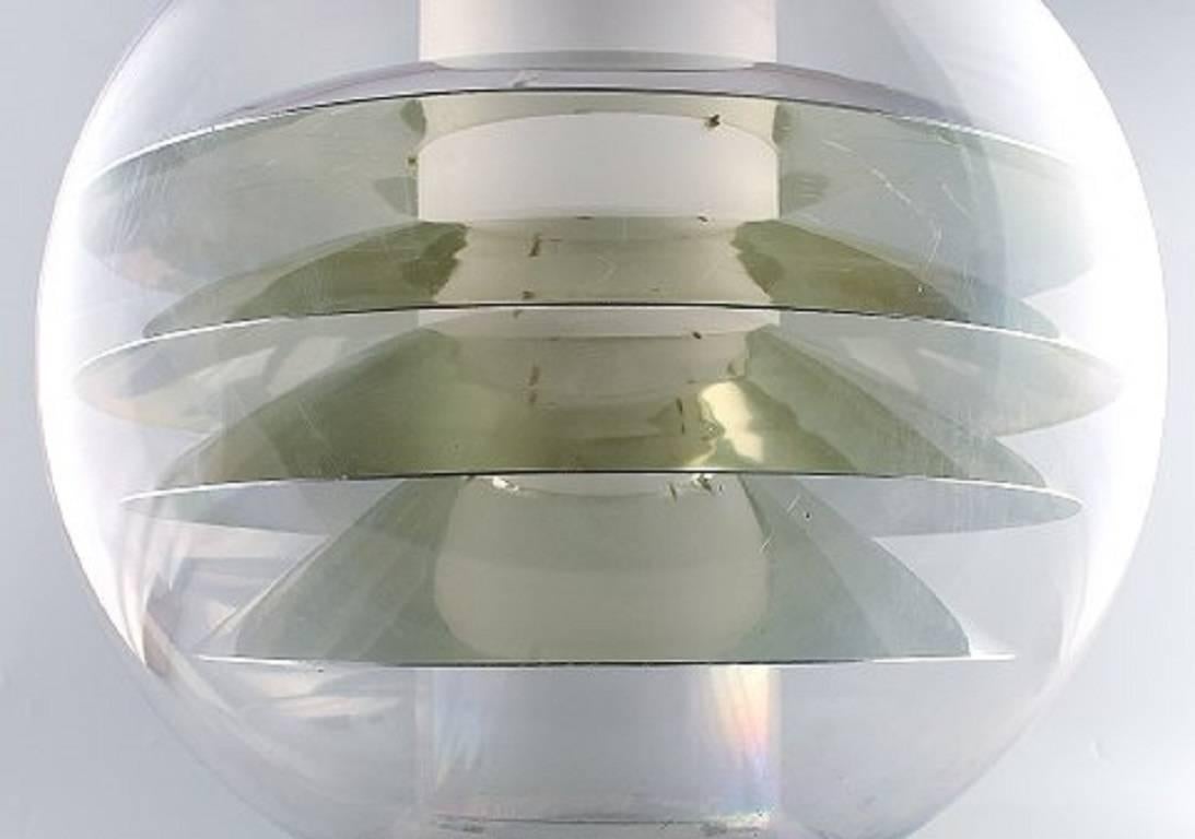 Scandinavian Modern Poul Henningsen / Verner Panton Style, Large Plexiglas Ceiling Lamp For Sale