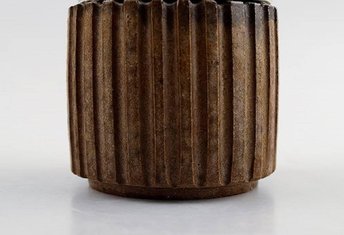 Arne Bang & Frantz Hingelberg, Small Stoneware Mustard/Jam Pot, Mid-20th Century In Excellent Condition In Copenhagen, DK