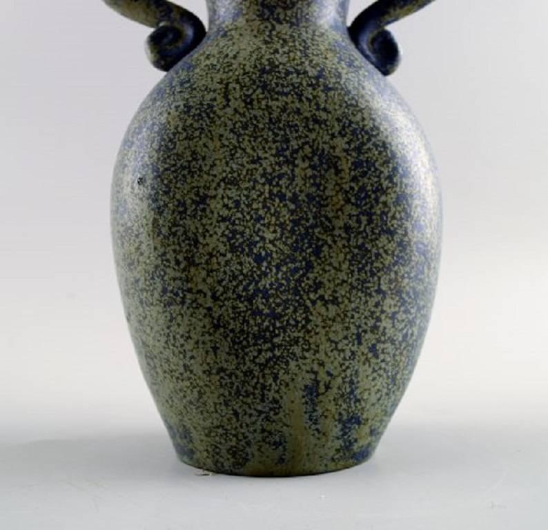 Rare Arne Bang, Art Pottery Bottle / Decanter with Stopper, Female Figure, 1940s In Excellent Condition In Copenhagen, DK