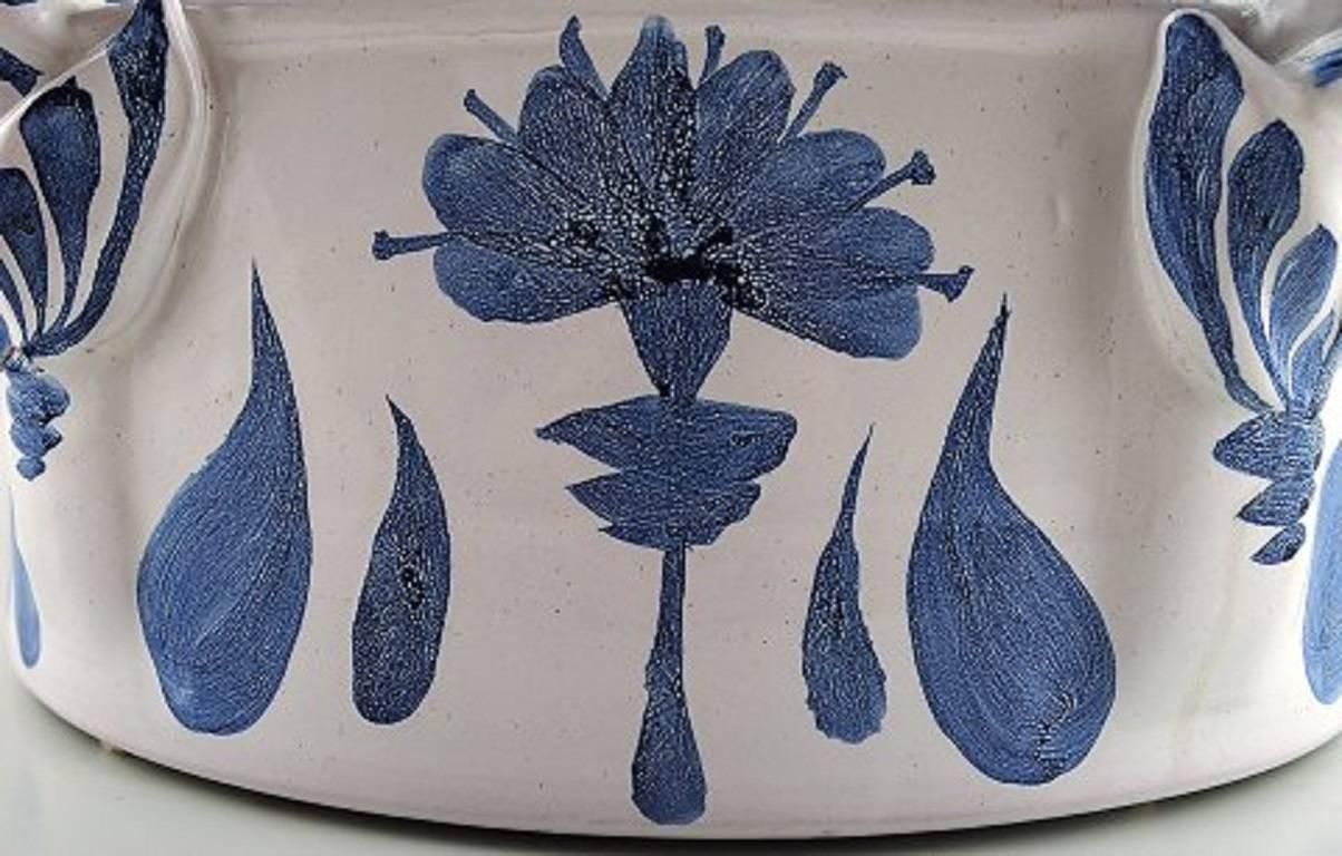 Danish Bjorn Wiinblad, the Blue House, Unique Art Pottery Candlestick, Signed, 1973