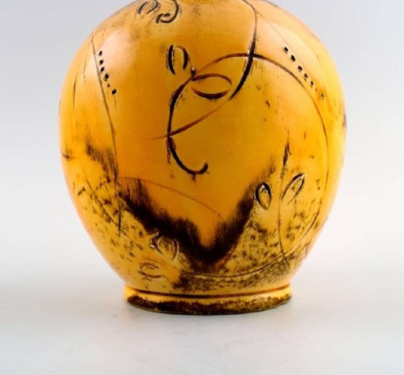 Art Deco Kähler, Denmark, Glazed Stoneware Vase, 1930s