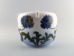 Royal Copenhagen Art Nouveau Vase/Flower Pot Decorated with Flowers and Foliage