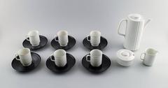 T. Wirkkala para Rosenthal Studio-Line Porcelana Noire, Servicio Moca para seis personas