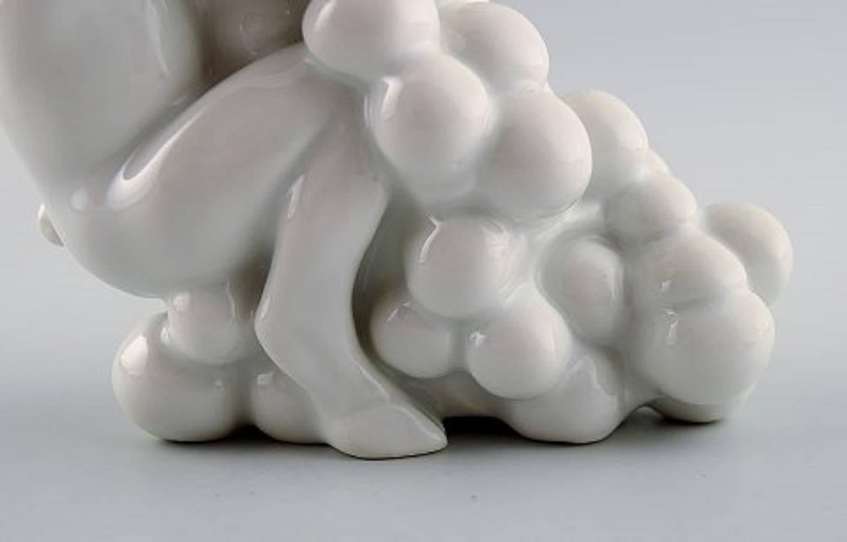 Bing & Grondahl / B & G, Blanc de Chine Porcelain Figure of Faun with Grapes In Excellent Condition In Copenhagen, DK