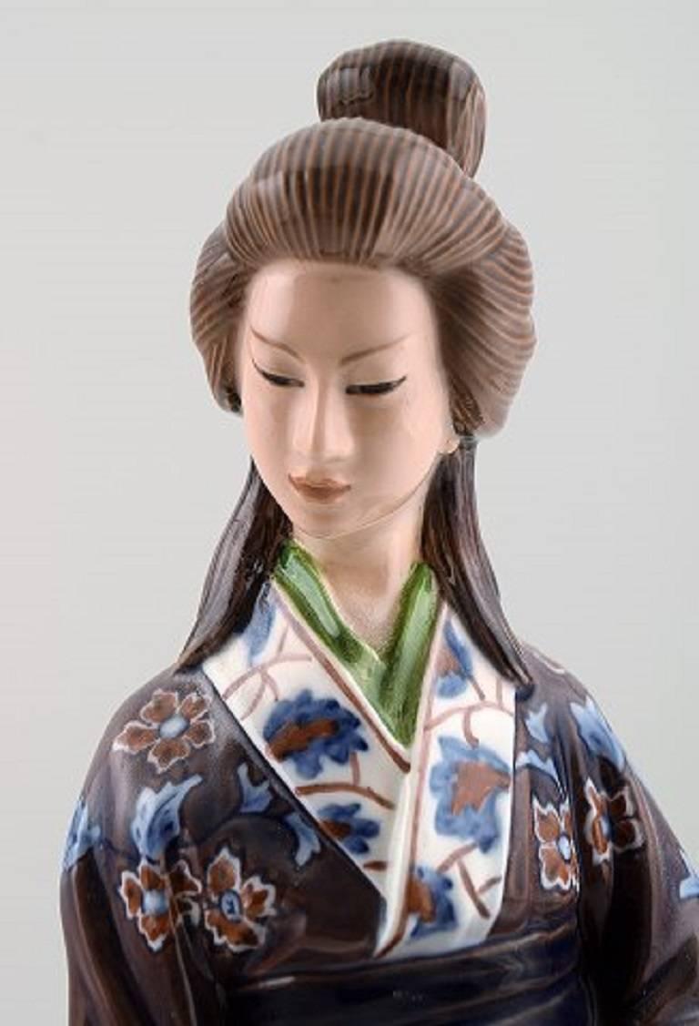 Danish Porcelain Figurine No. 1159, Japanese Woman by Jens Peter Dahl-Jensen