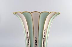 Royal Copenhagen Cracked / Crackle Trumpet-Shaped Vase, Hand-Painted
