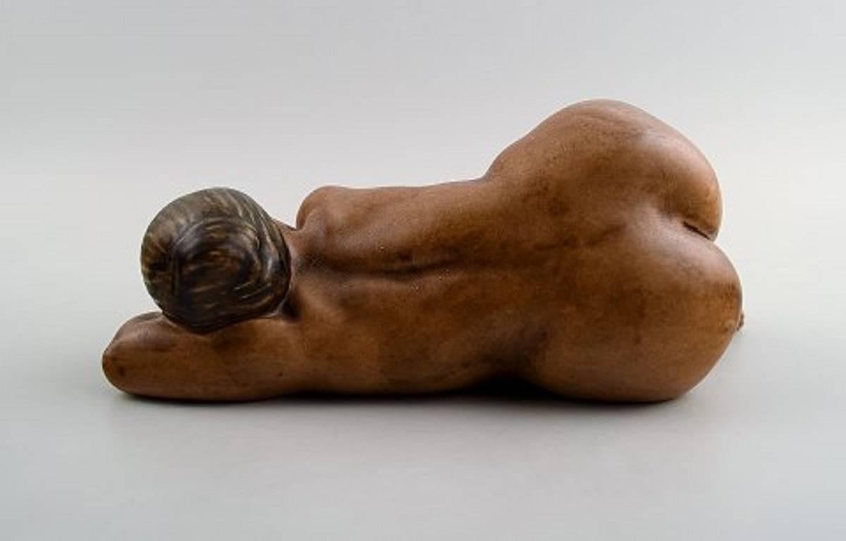 Art Déco B&G, Kai Nielsen 1882-1924, Figurina a forma di donna sdraiata, 1919 in vendita