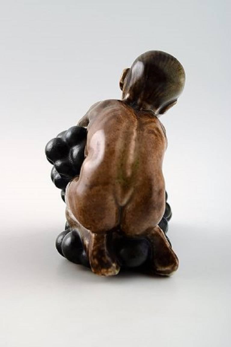 Bing & Grondahl Figurine of Boy with Bunch of Grapes by Kai Nielsen In Excellent Condition In Copenhagen, DK