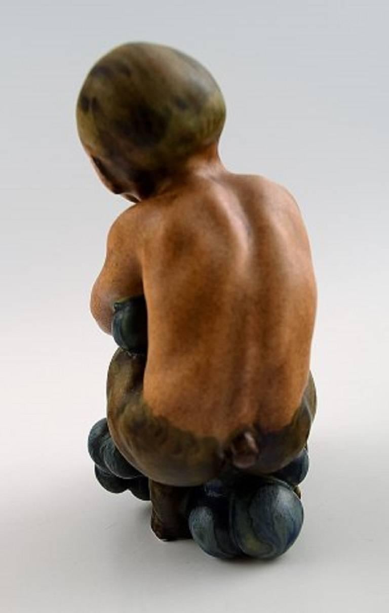 Bing & Grondahl Stoneware Figurine of Small Bacchus by Kai Nielsen In Excellent Condition In Copenhagen, DK