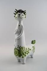 Unique and Rare Bjorn Wiinblad Candlestick from the Blue House, Green Glaze, Da