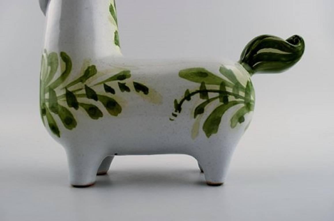 Unique and Rare Bjorn Wiinblad Candlestick from the Blue House, Green Glaze, Da 1