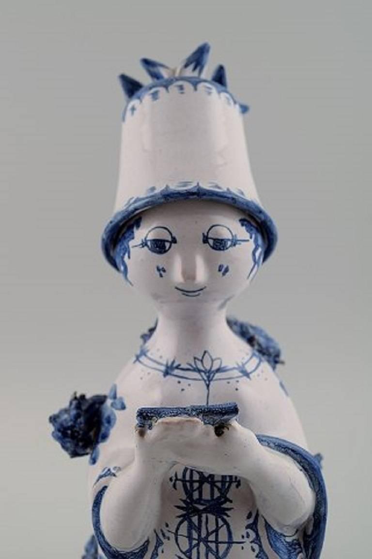 Bjorn Wiinblad Unique Ceramics Figure, Aunt, 1970, The Blue House In Excellent Condition In Copenhagen, DK