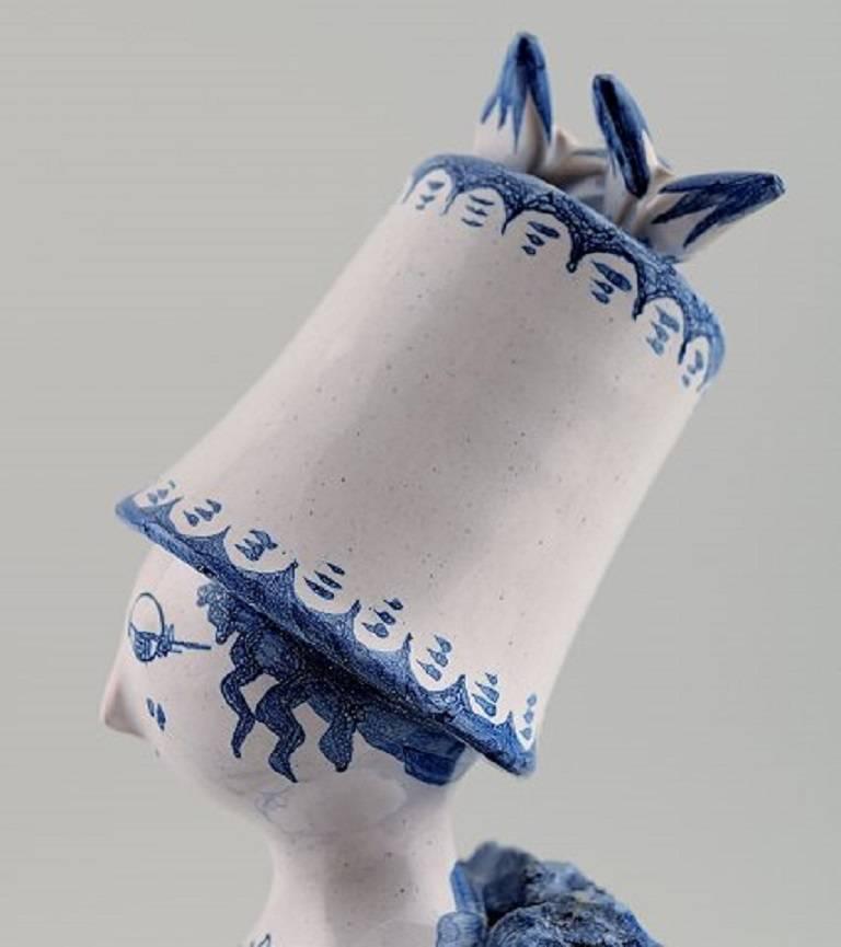 Bjorn Wiinblad Unique Ceramics Figure, Aunt, 1970, The Blue House 1