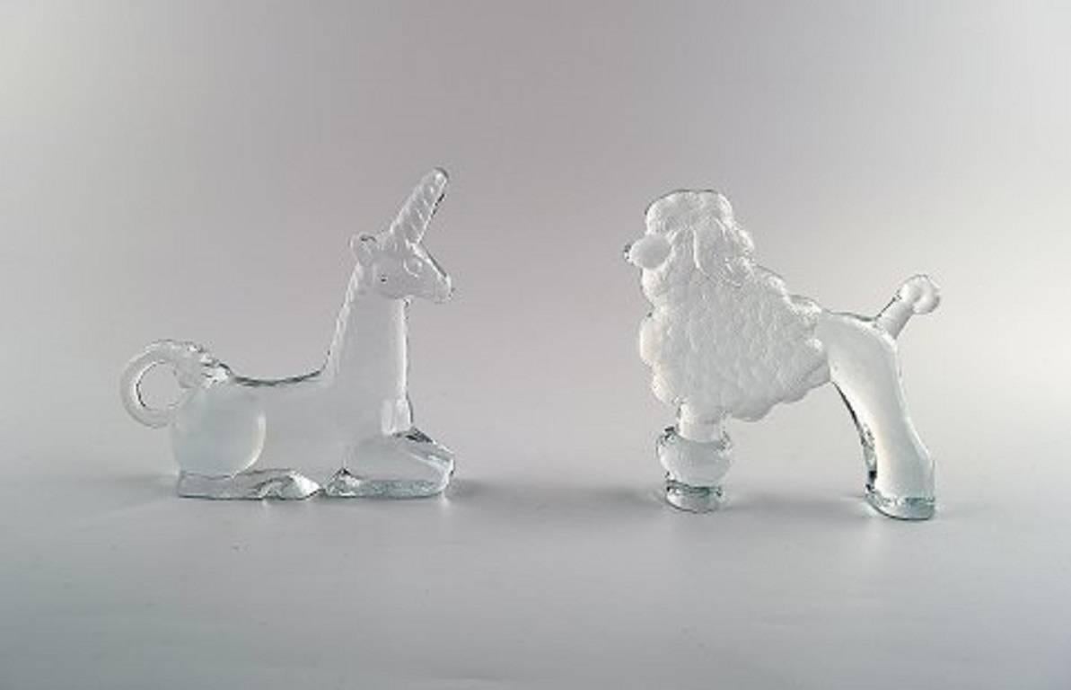 Large Collection of Lisa Larson for Royal Krona Animal Figures in Art Glass In Excellent Condition In Copenhagen, DK