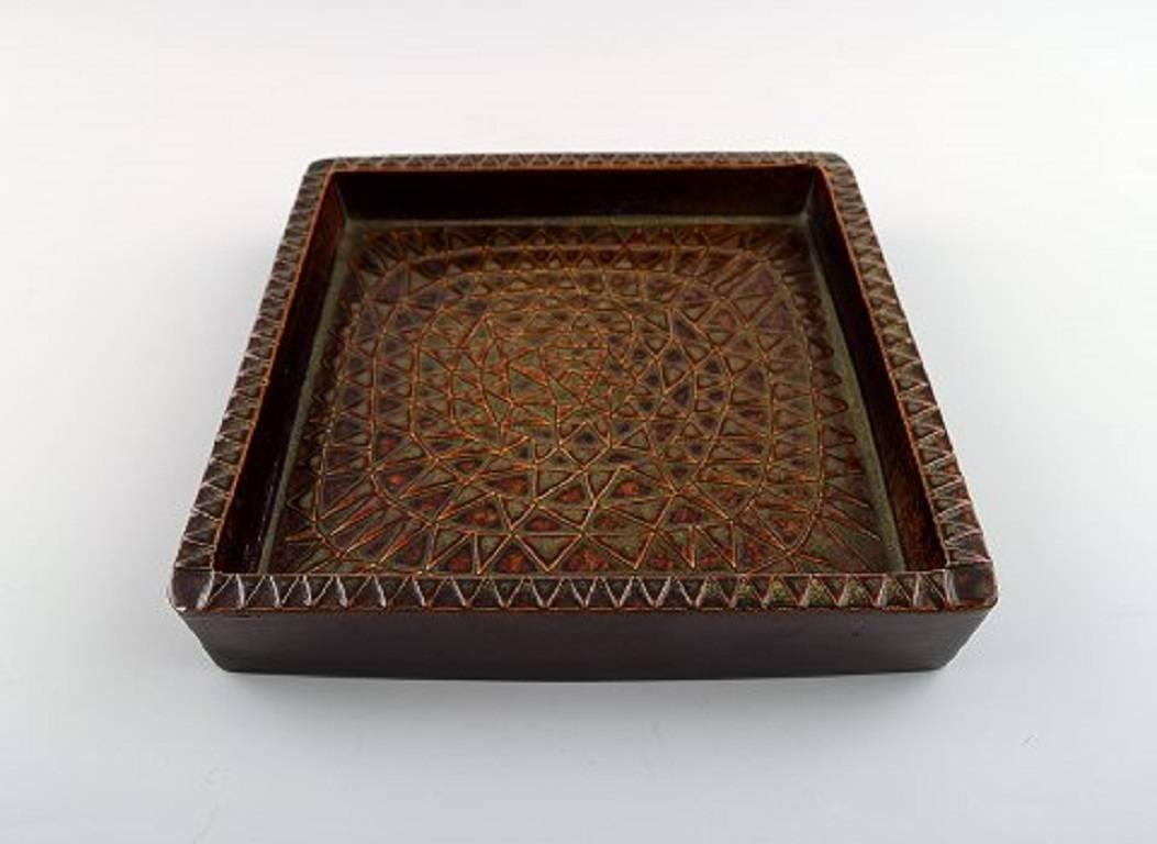 Stig Lindberg, Gustavsberg, "Domino" dish in ceramics.

1950s.

Measures: 20 cm. Depth: 3.5 cm.

Marked.

In perfect condition.