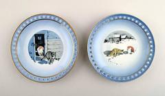 Bing & Grondahl Six Cake Plates/Dessert Plates, Christmas Service H. Wiberg