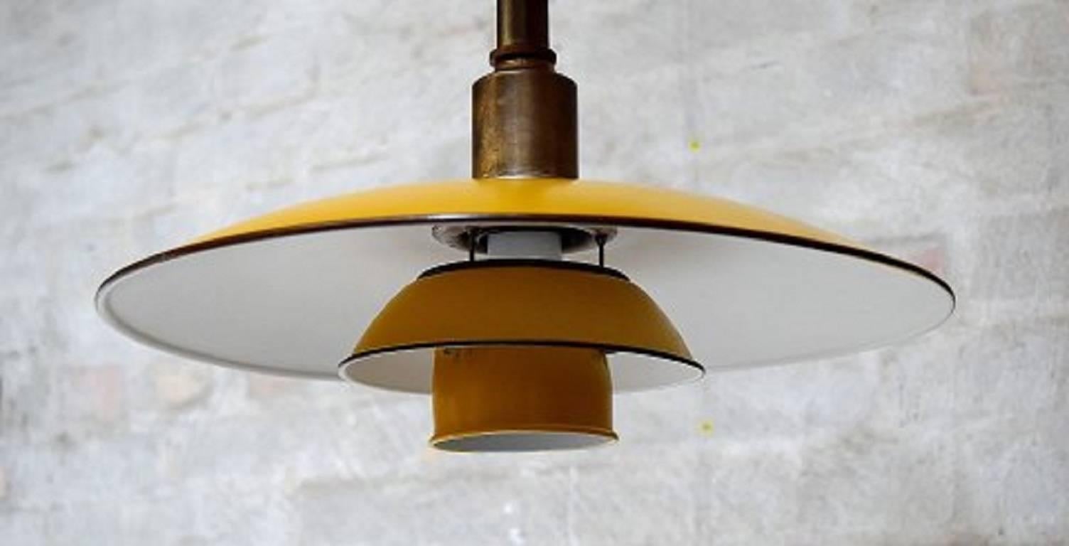 Danish Poul Henningsen for Louis Poulsen PH 3½ / Two-Pendant Lamp with Brass Socket