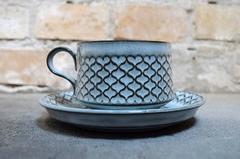 J. H. Quistgaard, Complete 12 Persons, Bing & Grondahl Grey Cordial Tea Service
