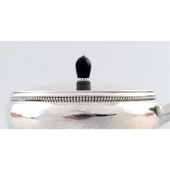 Georg Jensen Covered Bowl in Sterling Silver, Hammered Bowl and Lid