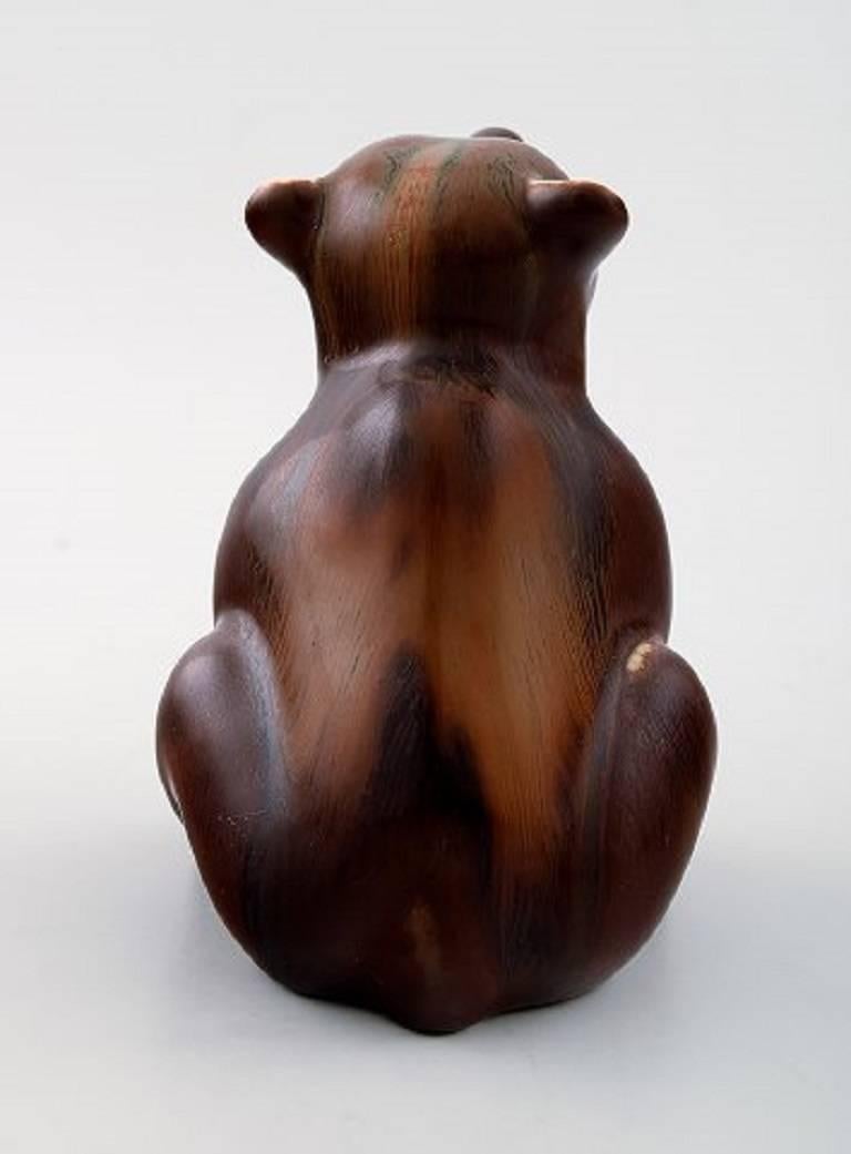 Rare Rörstrand stoneware figure by Gunnar Nylund, bear.

In perfect condition. 1st. factory quality,

mid-20th century.

Measures: 14 x 10 cm.

Marked.