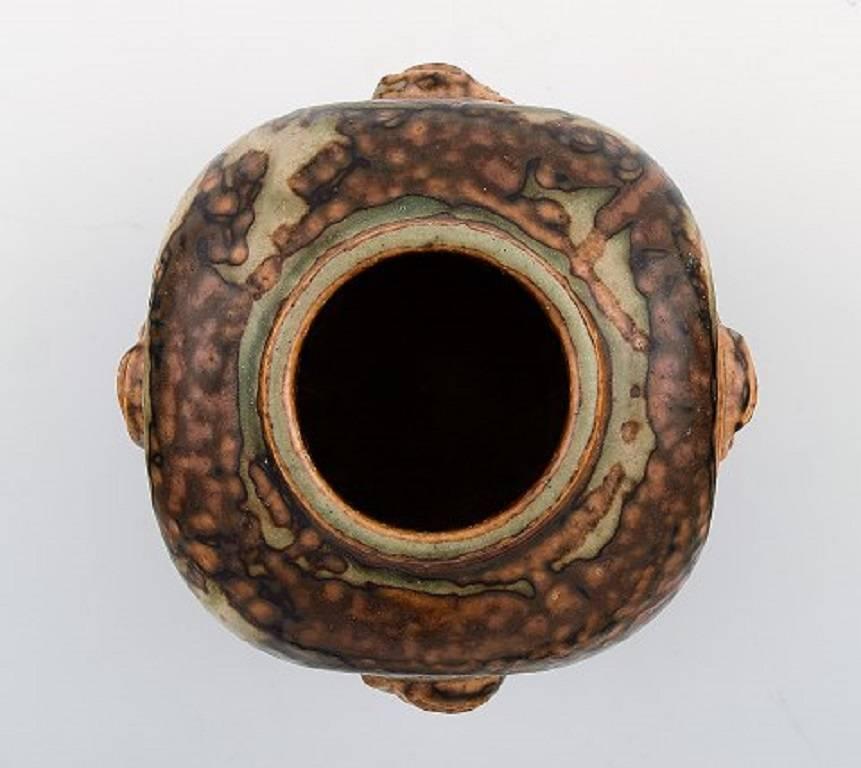 20th Century Royal Copenhagen Jais Nielsen Lidded Vase in Stoneware, Sung Glaze