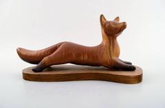 Rare Rörstrand Stoneware Figure by Gunnar Nylund, Fox