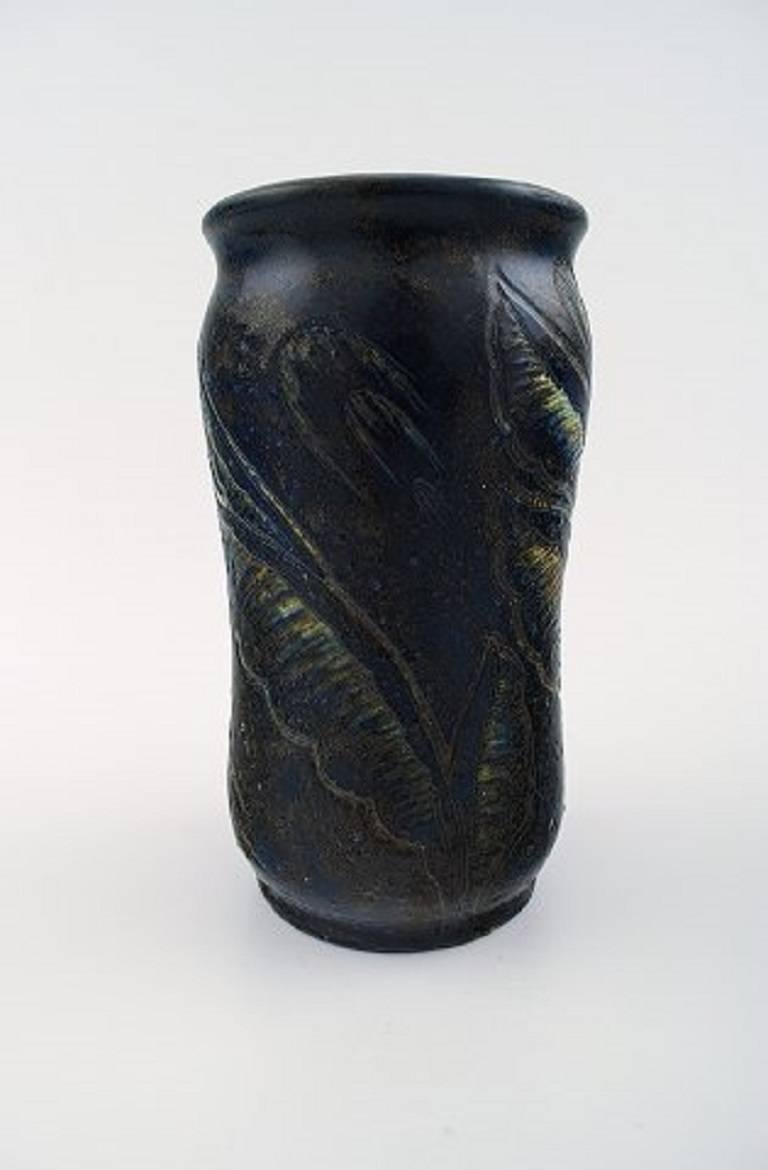 Unique Josef Ekberg, Gustavsberg Art Deco art pottery vase.

Measures: 17.5 cm. x 9 cm.

Marked Gustavsberg, JE. 1925.

In perfect condition.