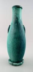 Svend Hammershøi for Kähler, HAK, Glazed Stoneware Art Pottery Vase, 1930s