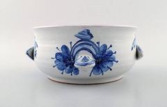 Bjorn Wiinblad Unique Ceramic Flower Pot, Blue Glaze