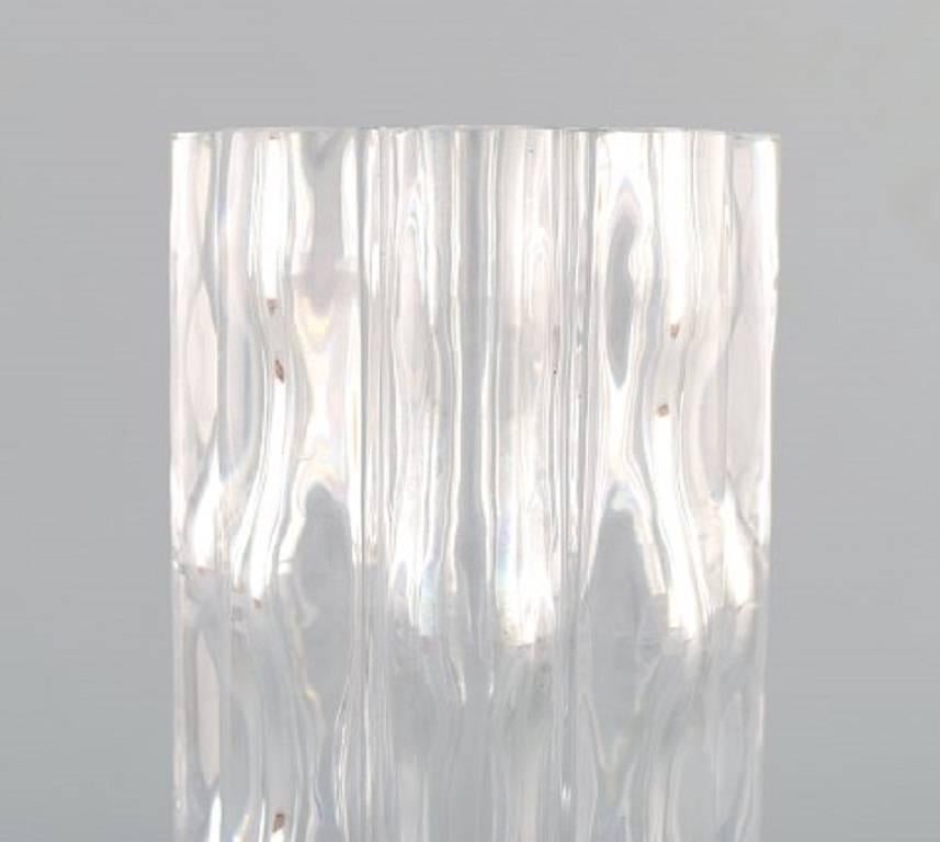 Swedish Pair of Orrefors Art Glass Vases, Signed, Sweden, Mid-20 Century For Sale