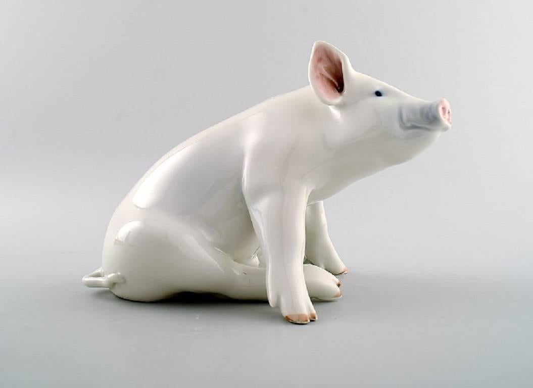 Danish Royal Copenhagen Porcelain Large Pig, Number 414