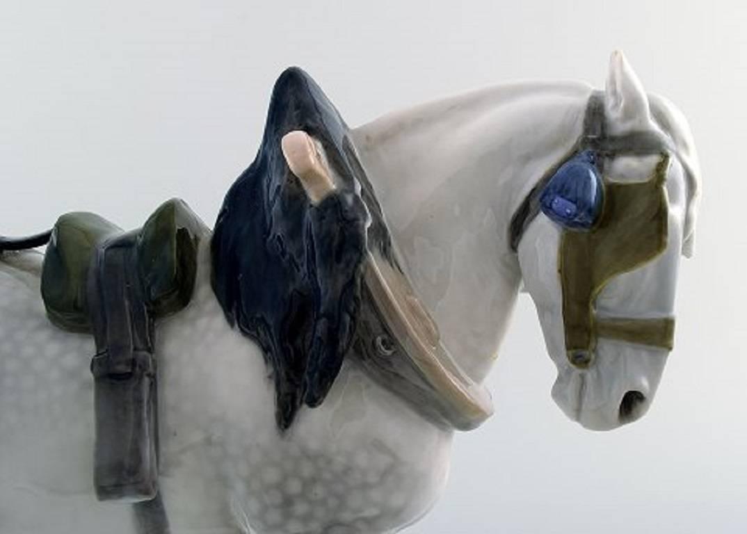 Danois Cheval percheron / cheval de trait français avec harnais:: figurine Royal Copenhagen