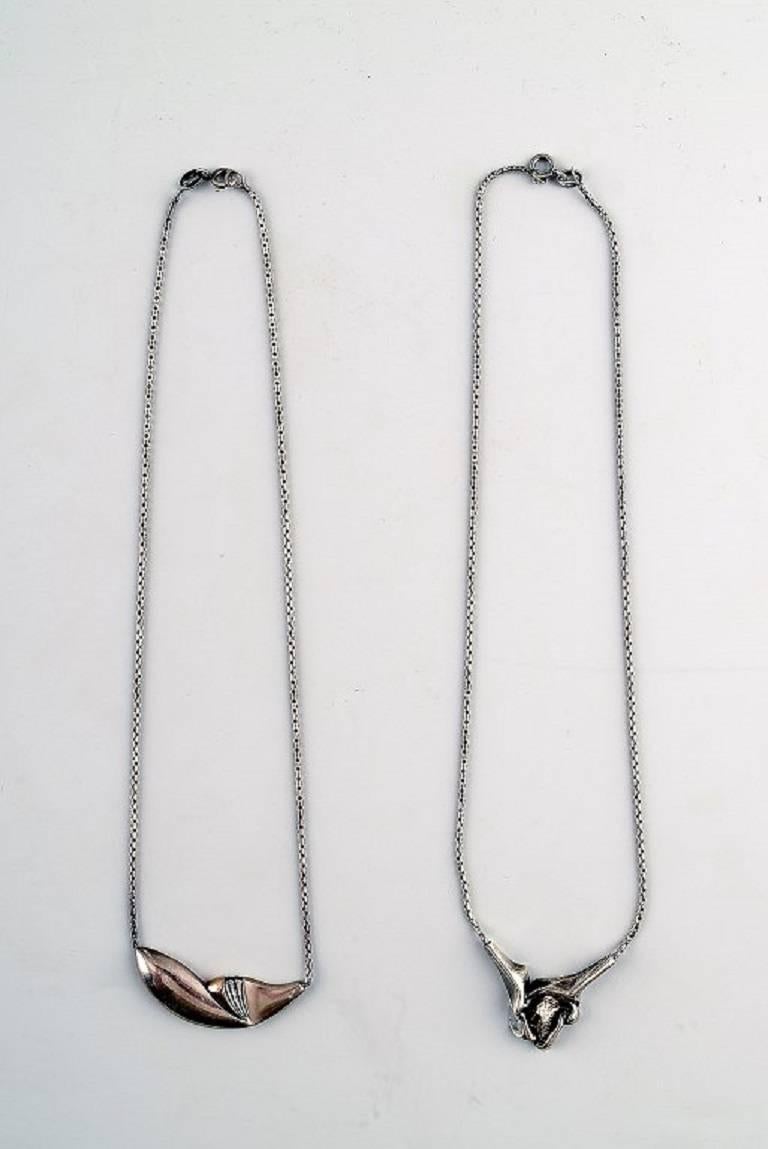 N.E. From Two Necklaces, Sterling Silver, Modern Danish Design, circa 1970s