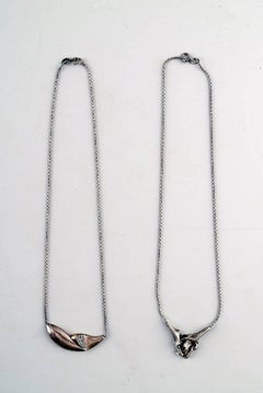 N.E. From Two Necklaces, Sterling Silver, Modern Danish Design, circa 1970s