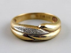 Vintage Gold Ring 8-Karat with Small Stones, Eternity Ring, 1930s-1940s