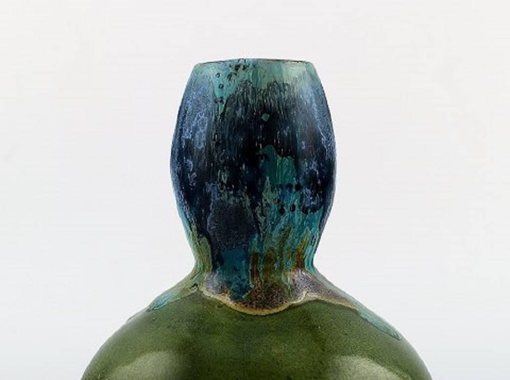 L. Cagnat, French, Ceramist, S. Art Deco Gourd-Shaped Ceramic Vase, 1930-1940 In Excellent Condition For Sale In Copenhagen, DK