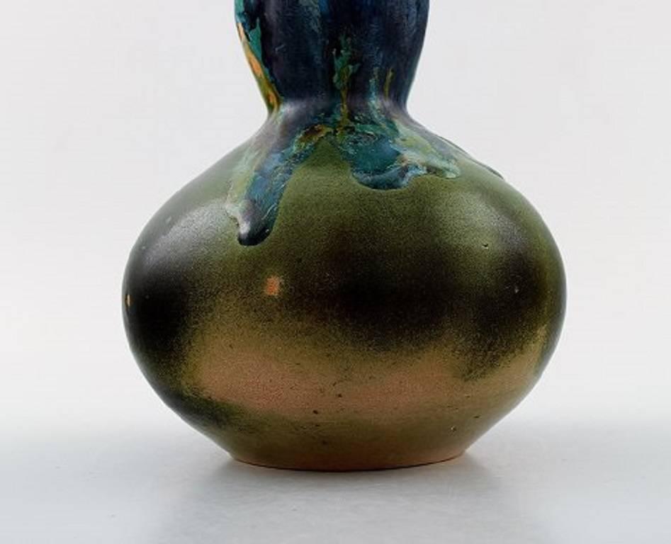 L. Cagnat, French, Ceramist, S. Art Deco Gourd-Shaped Ceramic Vase, 1930-1940 For Sale 1