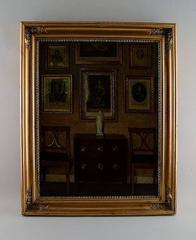 Niels Holsøe, Oil on Wood: Interior with Chest of Drawers and Engravings