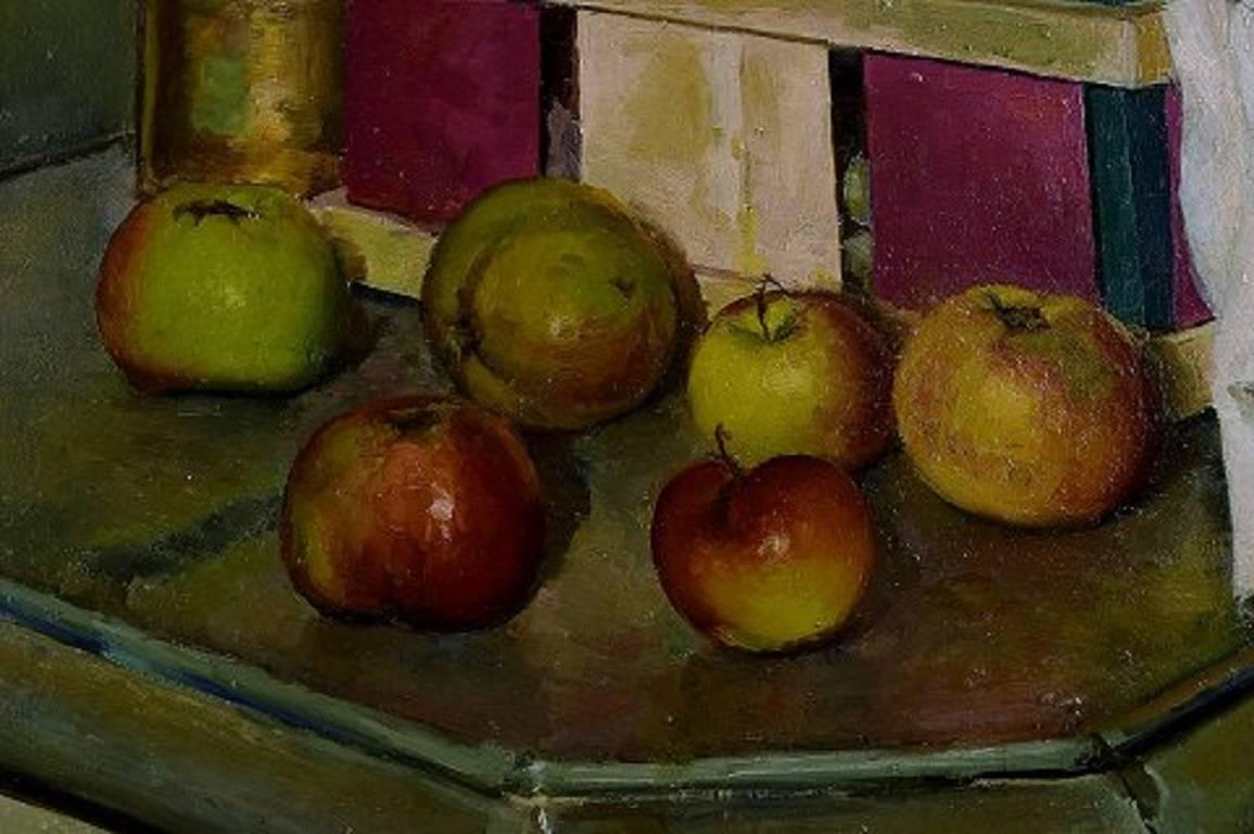 Still Life, Unknown Artist, Oil on Panel, Unsigned, Mid-20th Century In Excellent Condition In Copenhagen, DK