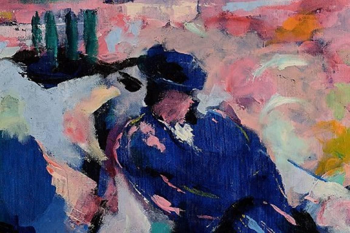Ray Letellier, French Artist, Bullfighting, Oil on Canvas In Excellent Condition In Copenhagen, DK