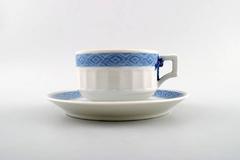 Royal Copenhagen Blue Fan, Four Sets of Tea Cups