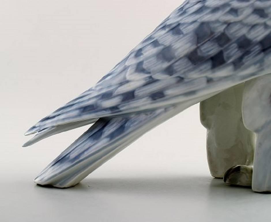 20th Century Royal Copenhagen, Porcelain Figurine in the Form of an Icelandic Falcon