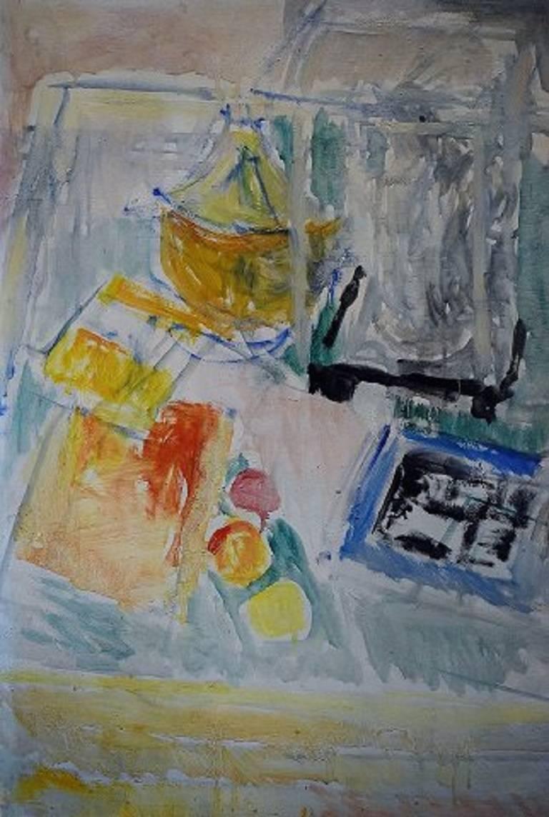 Georg Glud, Natura morta, Olio su pannello, Artista danese quotato In condizioni buone in vendita a Copenhagen, DK
