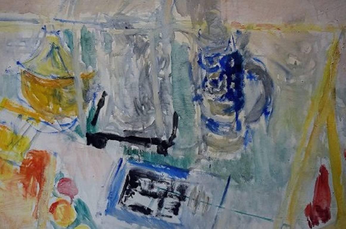 Georg Glud, Stillleben, Öl auf Tafel, gelisteter dänischer Künstler (Dänisch) im Angebot