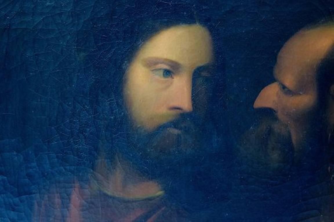 Artista sconosciuto, XIX secolo Olio su tela, motivo biblico dopo Tiziano In condizioni buone in vendita a Copenhagen, DK